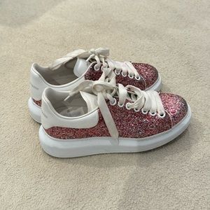 Pink sparkly alexander McQueen sneakers.